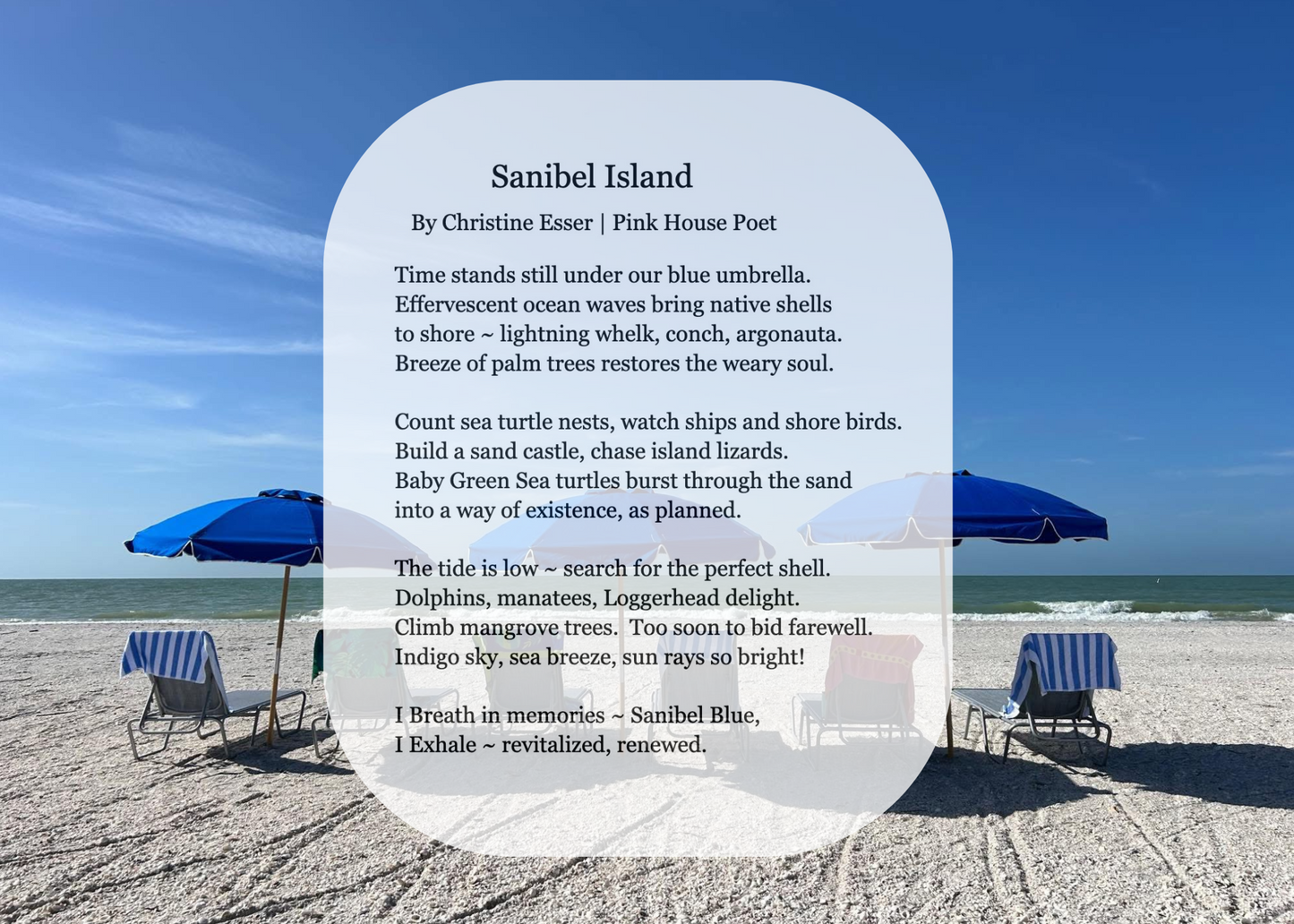 Sanibel Island Poetry Postcard
